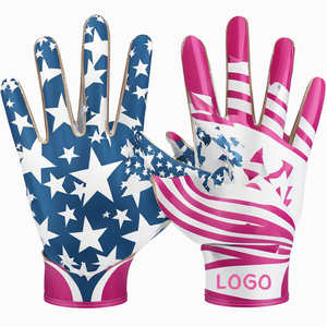 Gants de football américain de haute qualité imprimés sur mesure avec poignées respirantes Concevez votre propre logo - Product Image 2