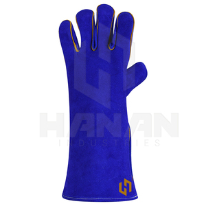 Gants de sécurité au travail personnalisés de couleur unie gants de soudage en cuir résistant à la chaleur en cuir soudeurs gants de protection des mains de sécurité - Product Image 5