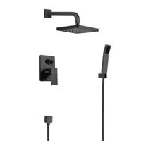 Mitigeur thermostatique chromé pour salle de bains, ensemble de robinets de bain et de douche de pluie, noir mat