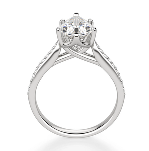 Bague de fiançailles coupe poire Moissanite artisanale pour fête de mariage ou anniversaire pavé ensemble exportation directe de l'inde - Product Image 3