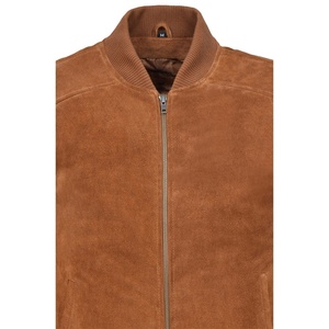 Veste en cuir peau de chèvre 2022 nouveau Style Vintage Bomber daim en cuir véritable pour hommes Varsity cuir tissu pour l'hiver fini - Product Image 3