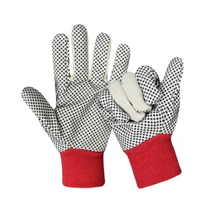 Gants de travail en PVC tricotés en coton à pois Beau gant de travail à la main Différents types de gants Meilleur prix - Product Image 2