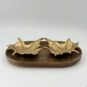 Nouveauté Bol décoratif pour fruits secs pour la décoration de Noël Design en feuille d'or en métal Design moderne et couleur or - Product Image 5