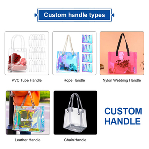 Tas Hadiah Plastik Transparan dengan Pegangan, Cetak Logo Kustom, Plastik Bening Tahan Air, Aplikasi Luas untuk Usaha Kecil - Product Image 4