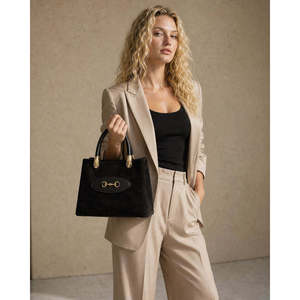 Borsa Strutturata in Vera Pelle Scamosciata e Pelle Dollaro - Made in Italy - Art. 26130 - Product Image 2