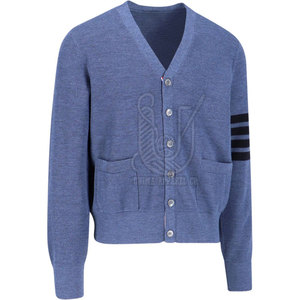 Suéter Cárdigan con Logotipo Frontal Transpirable para Hombre, Suéter de Punto con Botones, Informal, de Manga Larga, Cuello en V, Ropa de Punto de Invierno - Product Image 3