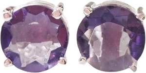 Pendientes de Plata de Ley 925 con Amatista Natural, Piedra de Nacimiento de Febrero, Regalo de San Valentín, Joyería Hecha a Mano - Product Image 2
