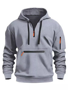 Sweats à capuche d'automne pour hommes avec logo personnalisé imprimé Pull multi-poches avec fermeture éclair Sports d'hiver Pulls et sweats à capuche décontractés personnalisés pour hommes - Product Image 4