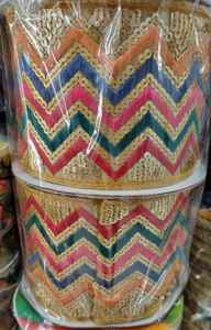 Cintas y encajes florales bordados hechos a medida, con flores multicolor, ideal para uso por diseñadores de ropa de niños - Product Image 5