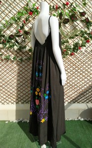 Vestido largo bohemio de talla grande para mujer de vacaciones, bordado Floral Vintage, estilo dulce, tejido hasta el suelo, 100% algodón sólido - Product Image 4