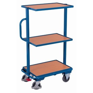 Carrito de Almacenamiento Variofit con 3 Estantes de Madera 818 x 455 x 1.150 mm (Ancho/Profundidad/Alto) Dimensiones Externas 1.150 mm (Ancho/Profundidad/Alto) C - Product Image 1