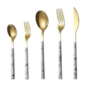 Juego Exclusivo de 5 Piezas de Cubiertos de Acero Inoxidable con Espejo, Cubiertos de Cuchara y Cuchillo de Metal de India 2k25 - Product Image 4
