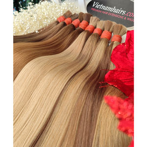 100% Remy trame de cheveux humains cuticules alignées extensions de cheveux vierges nouées à la main 30 pouces bande Style pré-collé fabriqué au Vietnam - Product Image 4