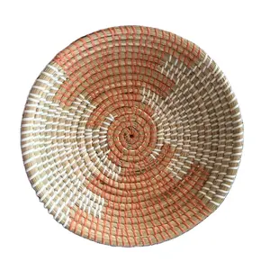 Groothandel Woondecoratie Cirkel Ovale Vorm Custom Size & Kleur Zeegras Mand Muur Decor