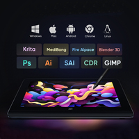 Tablette graphique Artist Pro 16 2e génération avec stylet intelligent X3 Pro, 16384 niveaux de pression, résolution 5080 LPI, 60° d'inclinaison, 200 RPS, USB-C