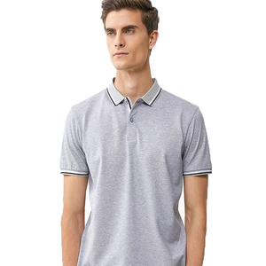 Verano de los hombres para camisetas de polo nuevo patrón sólido lienzo transpirable absorción de humedad proceso de mercerización fresco manga corta - Product Image 4