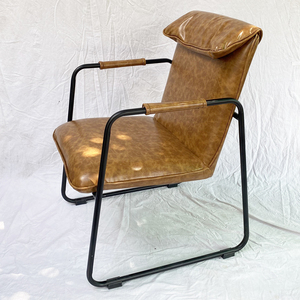 Ensemble de canapés avec canapé carré rembourré à une place, coussin marron, structure en fer (GSD68048) - Product Image 4
