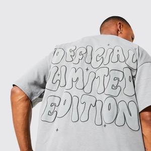 Top classement unisexe luxe coton T-Shirt Logo personnalisé imprimé col rond surdimensionné conception de haute qualité anti-rides respirant - Product Image 2