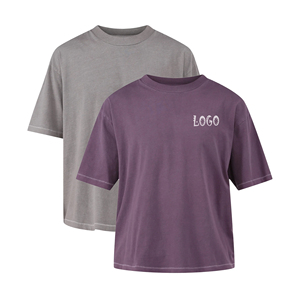 เสื้อยืดผ้าฝ้ายทรงบ็อกซี่แบบพอดีตัวสำหรับผู้ชายเสื้อยืดลำลองคอกลมไหล่ตกไซส์พิเศษส่งตรงจากโรงงานบังคลาเทศ - Product Image 1