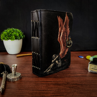 Livre de sorts imprimé fait main en cuir vintage, Grimoire, Journal de sorcellerie, Cadeau de Noël Wiccan pour lui ou pour elle