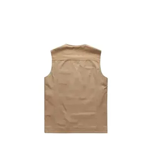 เสื้อกั๊กผ้าฝ้ายมีกระเป๋าหลายช่องและติดกระดุม - Product Image 2