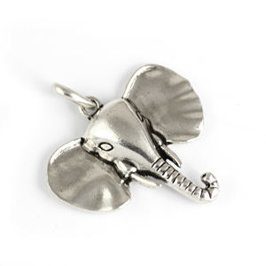 Gran cabeza de plata elefante selva vida silvestre Animal hecho a mano collar encantos para hacer colgante de mascota hallazgos y componentes de joyería - Product Image 2