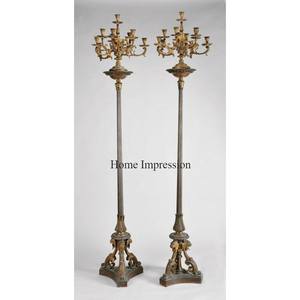 Ensemble de 2 en laiton et finition de couleur or de haute qualité Art créatif moderne candélabre fournitures de décoration de mariage - Product Image 1