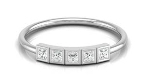 Anillo de boda de oro macizo con diamante cultivado en laboratorio, oro macizo de 18k y 14k, banda minimalista apilable, joyería fina de exportadores. - Product Image 2