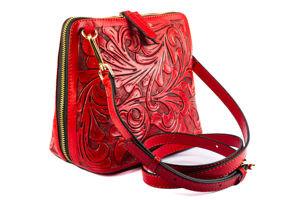 Bolso cruzado Amelita para mujer, de cuero genuino tallado a mano, de alta calidad artesanal, acabados de lujo, con herramientas manuales. - Product Image 5