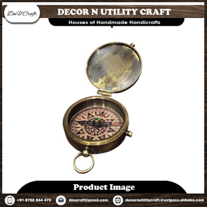 Exclusive Wholesale Deal Personalized Antique Vintage Nautical Brass <b>Compass</b> with Gold-Plated Finish <b>Engraved</b> Design-for Gifting - Product Image 2