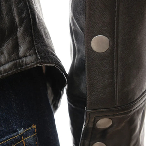 Veste en cuir véritable d'hiver pour hommes de haute qualité veste pour hommes veste en cuir chaud d'hiver noir à la mode de haute qualité - Product Image 6