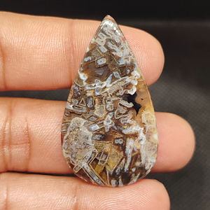 Agate brune naturelle turque, cabochon, pierre précieuse pour la fabrication de bijoux |   Pierres d'agate polies en gros - Product Image 1