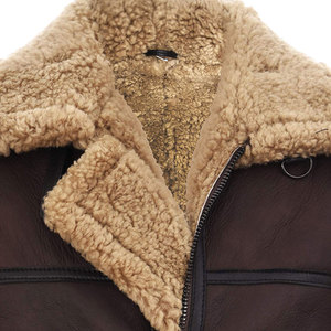Durable Men <b>Sheepskin</b> <b>Jacket</b> With Full Zip Closure Suitable For Autumn Winter Daily Fashion Winter <b>Jacket</b> with cheap quality - Product Image 5