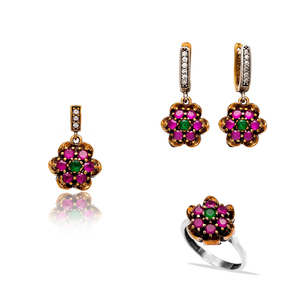Handcrafted แท้ขายส่งตุรกีชุดเงิน925เงินสเตอร์ลิงผู้หญิงอินเทรนด์แฟชั่น - Product Image 1