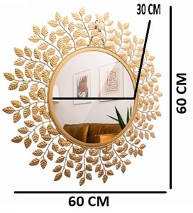 Gold Brass Aluminum <b>Frame</b> Wall Mounted Decorative Mirror Deep Runway Circle <b>Square</b> Oval Art Deco Style Espejos for Room Decor - Product Image 2