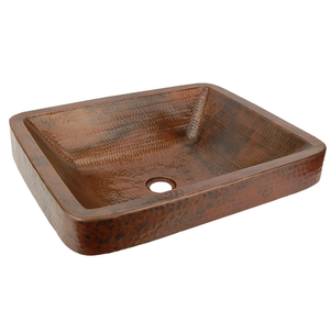 Évier de salle de bain en cuivre très exigeant au look antique Évier de cuisine commerciale fabriqué à la main Évier fini en cuivre foncé de haute qualité - Product Image 2