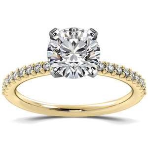 Anillo de Compromiso SHREYA DIAM para Mujer con Diamante de Corte Brillante Redondo y Diamantes Laterales en Plata 92.5% con Baño de Rodio, Estilo Clásico - Product Image 6