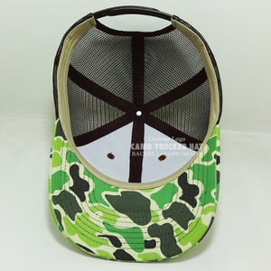 Bandeau personnalisé Camouflage camionneur chapeaux 6 panneau légèrement incurvé bord noir maille réglable Snapback pour la chasse pêche Vietnam - Product Image 5