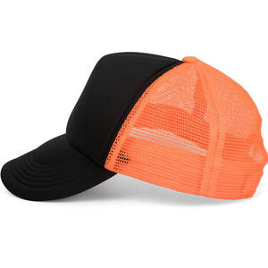 Sombrero de camionero de bloque de color de estilo retro para hombres y mujeres Diseño frontal de espuma y trasero de malla para pedidos personalizados - Product Image 4