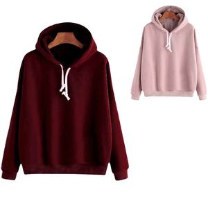 Dernière mode : Sweat à capuche pour femme, pull à manches longues, uni, décontracté, vente en gros, 100% coton, prix abordable, haute qualité, logo personnalisé - Product Image 2