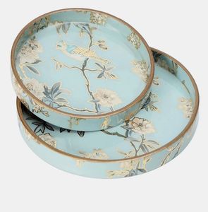 Bandeja de servicio de madera ligera de alta calidad con forma redonda, acabado limpio, uso duradero para exhibición de alimentos y bebidas de fiesta - Product Image 1