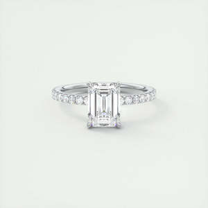 Bague de mariage en or massif 18 carats de créateur de luxe, bague de fiançailles solitaire en diamant de taille émeraude, cadeau de bijoux de style classique - Product Image 2
