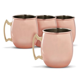 Tasses en cuivre colorées avec poignée pour l'eau et les boissons Occasions de mariage Prix réduit du fournisseur indien - Product Image 2