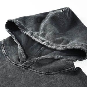 Sudaderas transpirables de secado rápido con lavado ácido, logotipo de impresión personalizado, sudaderas con capucha de lavado ácido para hombres de alta calidad - Product Image 3