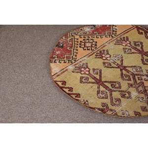 พรมสไตล์ตุรกีโบราณขนาด3.1 x สีส้มแดงแบบคลาสสิก3.1ft ถักทอลายขนสัตว์วัสดุขนสัตว์ความหนา10มม. สำหรับวัยรุ่น - Product Image 5