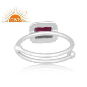 แหวนพลอยโกเมนธรรมชาติแบบเรียงซ้อนได้ทำจากเงินแท้925ล่าสุด - Product Image 4