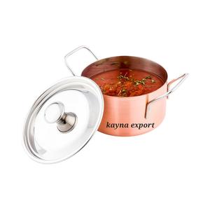 Luxury Classic <b>Copper</b> Bottom Cookware Set with Glass/Silicone Cover Eco-Friendly Brass <b>Handle</b> and Donald Duck Knob - Product Image 6