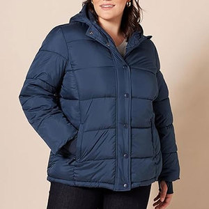<b>Lightweight</b> <b>Denim</b> Solid Zipper Washed Puffer <b>Jacket</b> Comfortable Durable Quilted Windproof Winter Outerwear for Men Women - Product Image 6