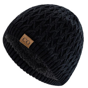 2025 personnalisé haute qualité hiver chaud doux laine mérinos tricoté chapeau chaud chapeau casquettes en cuir étiquette épais tricot bonnet casquette unisexe - Product Image 6