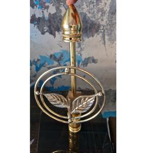 Miniature Flags manufacturer Shining Cotton Cloth Cross Classy Brass Base <b>Table</b> Stand - Product Image 2